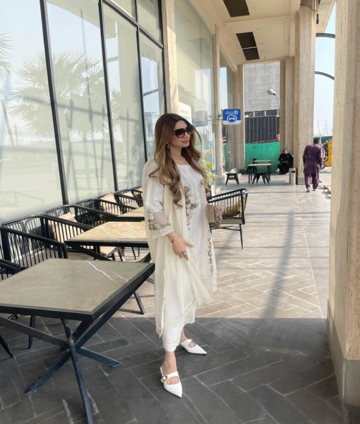 596 - Embroidered organza handmade Embellishment 