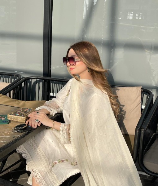 596 - Embroidered organza handmade Embellishment 