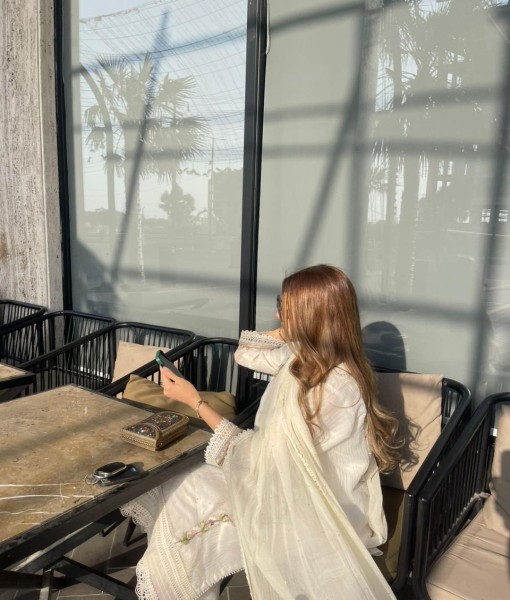 596 - Embroidered organza handmade Embellishment 