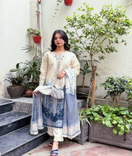 626 Embroidered double dyed organza  