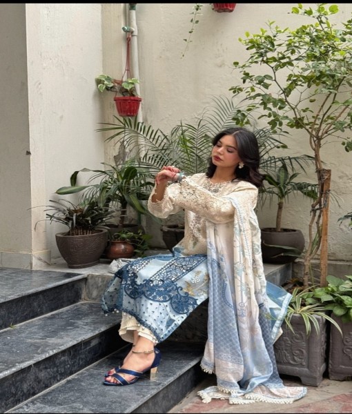 626 Embroidered double dyed organza  