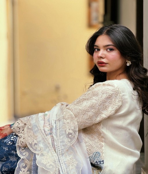 626 Embroidered double dyed organza  