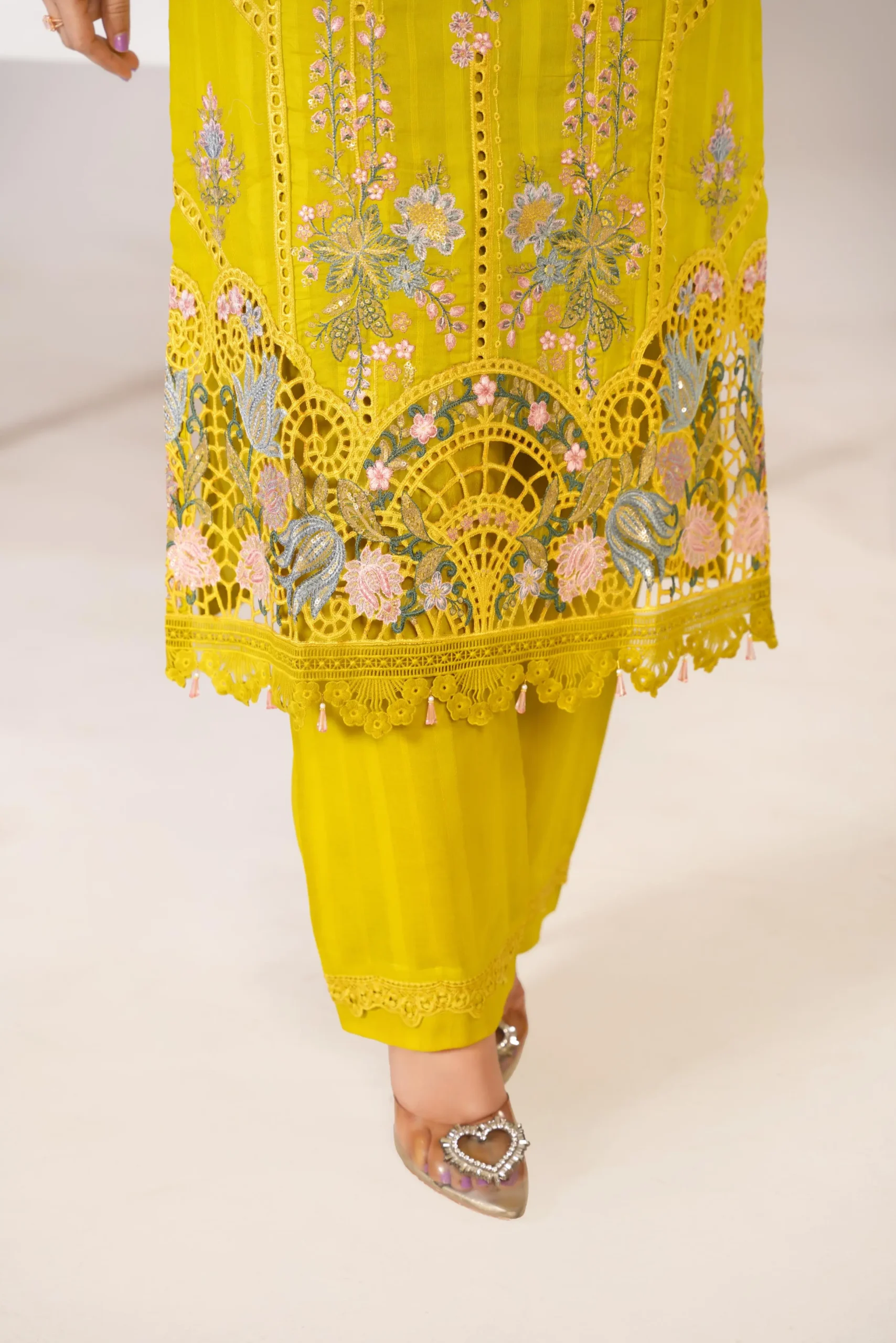 3 Piece Embroidered Cotton Suit - Image 3