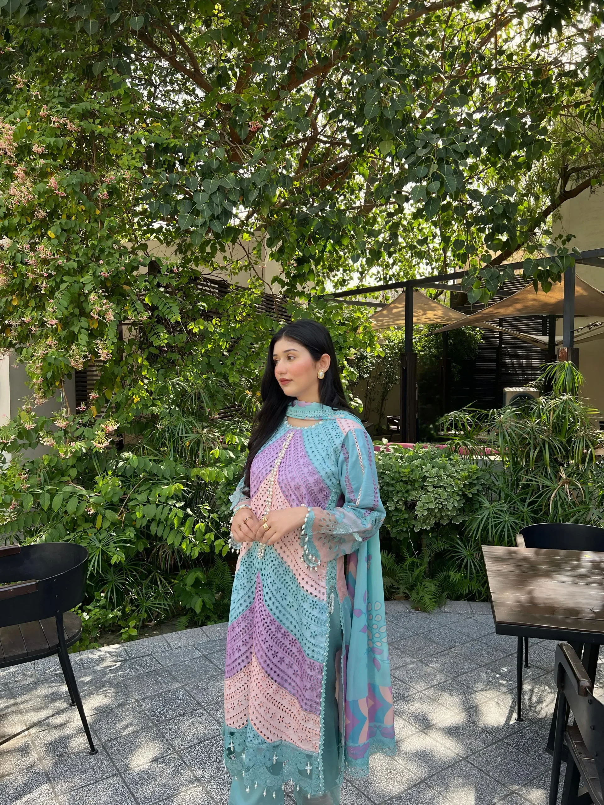 3 Piece Embroidered Cotton Suit - Image 2