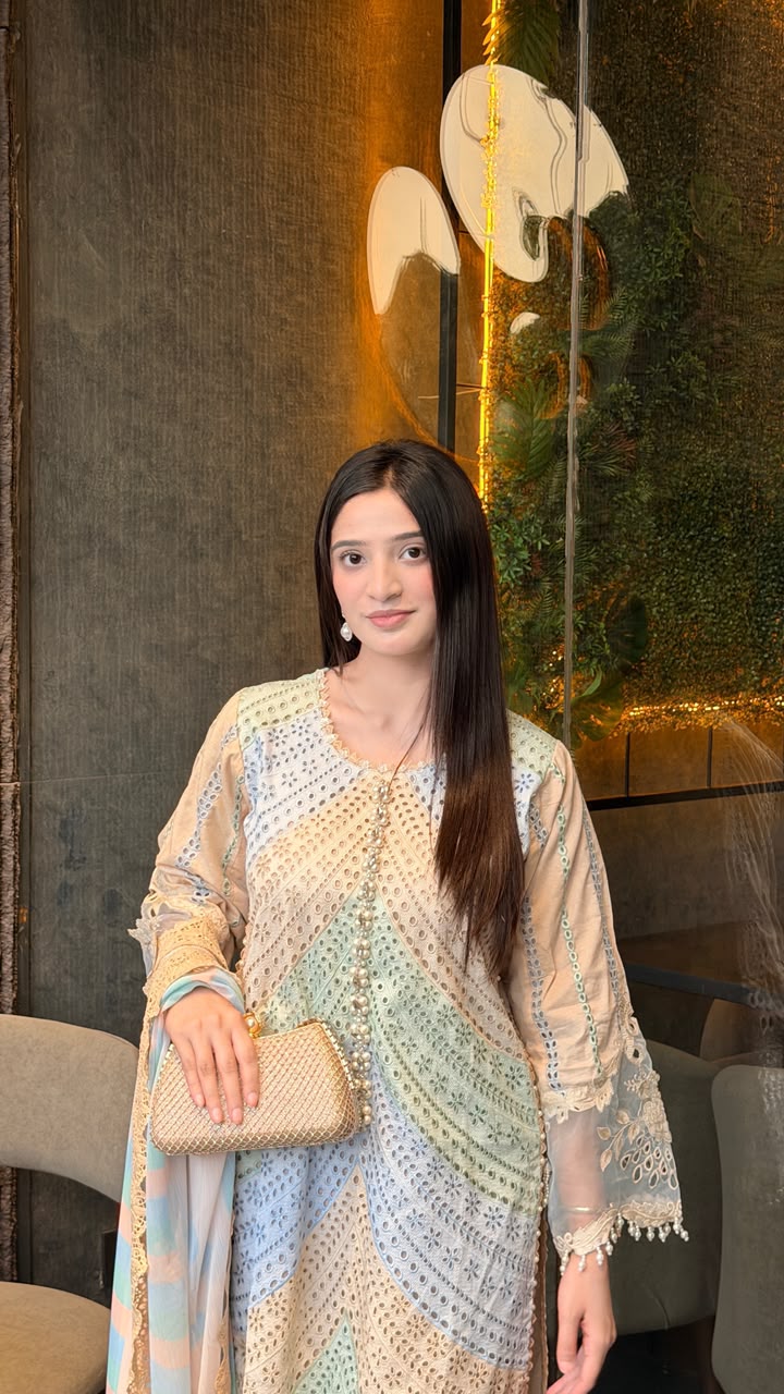 3 Piece Embroidered Cotton Suit - Image 3