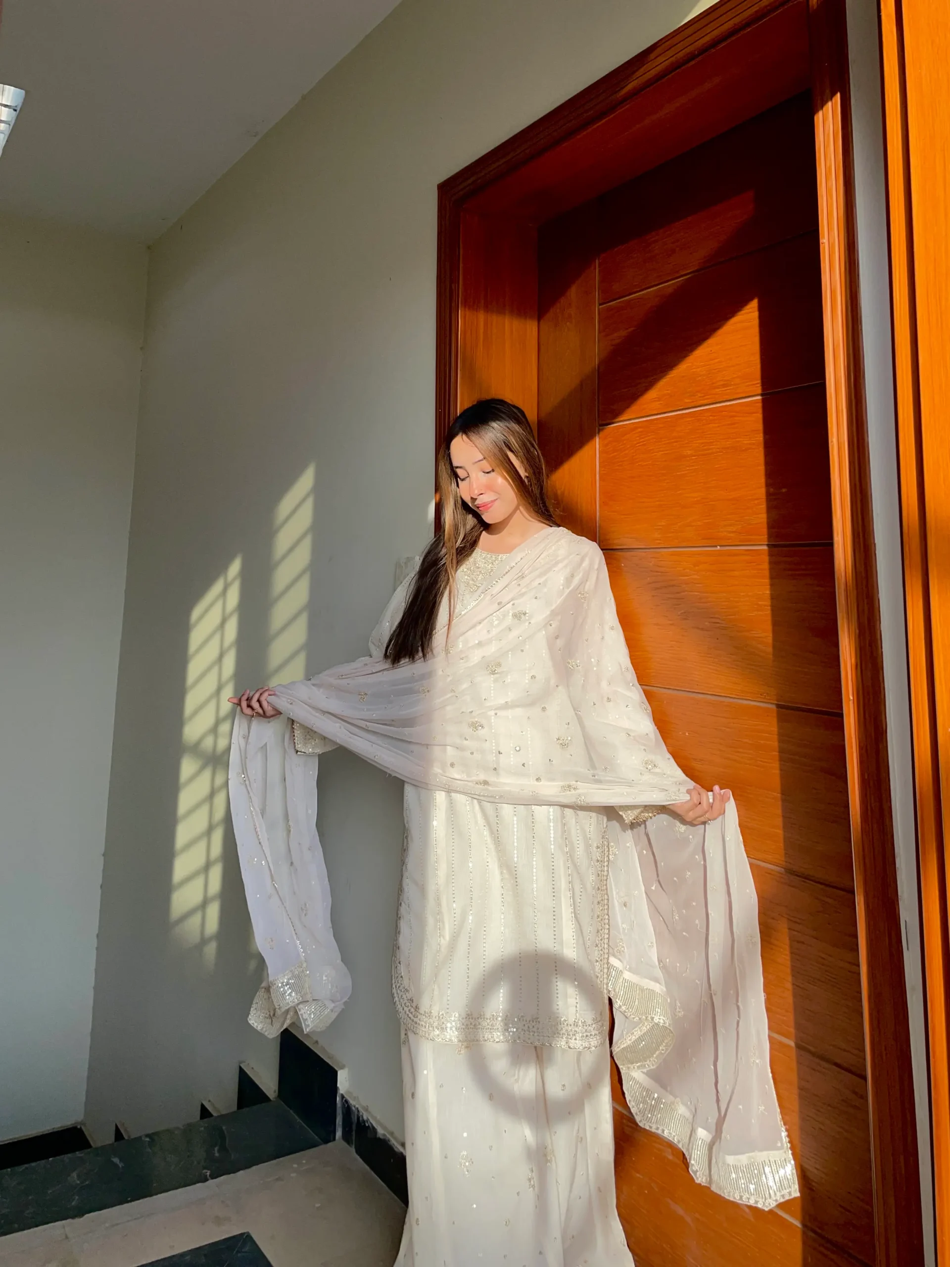 3 Piece Embroidered Cotton Suit - Image 2